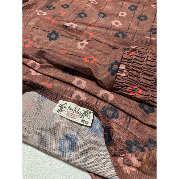 Intimately Free People Sheer Floral Bodysuit – Size XS – Brown - Picture 3 of 4